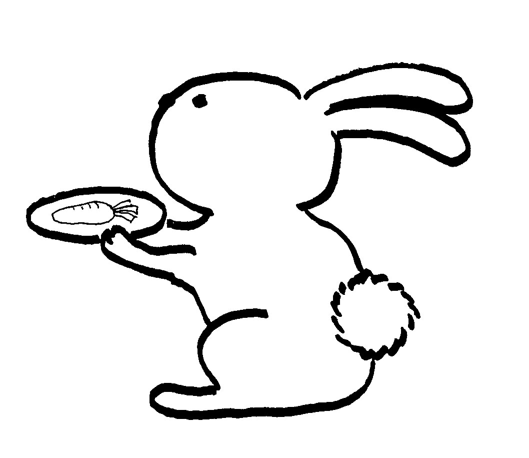 母が描いた跳ねうさぎ
ごちそうどうぞ